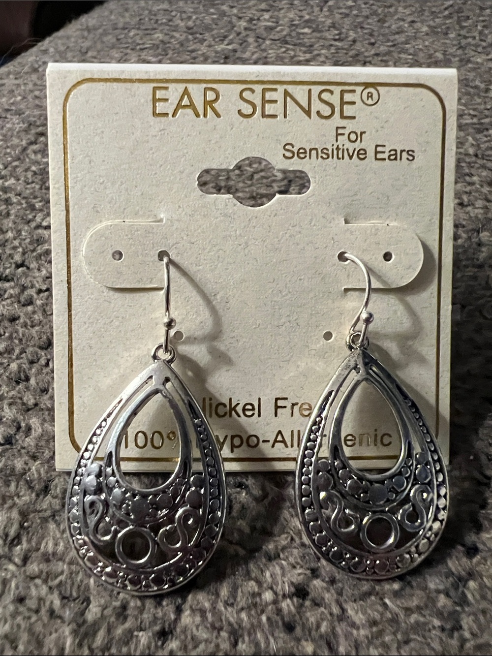 3/$18 Silver Teardrop Dangle Earrings for Sensitive Ears Lot 511